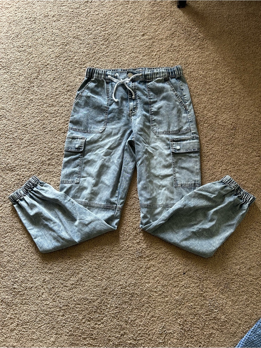 SO Light Blue Denim Cargo Joggers